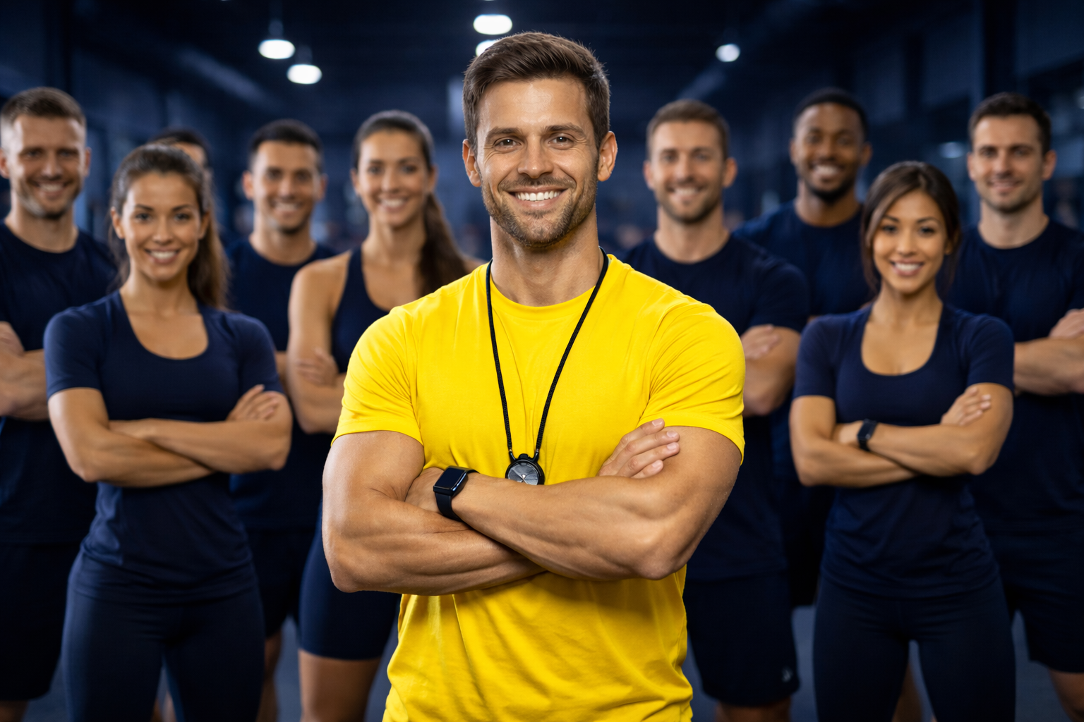 Trainer standing out